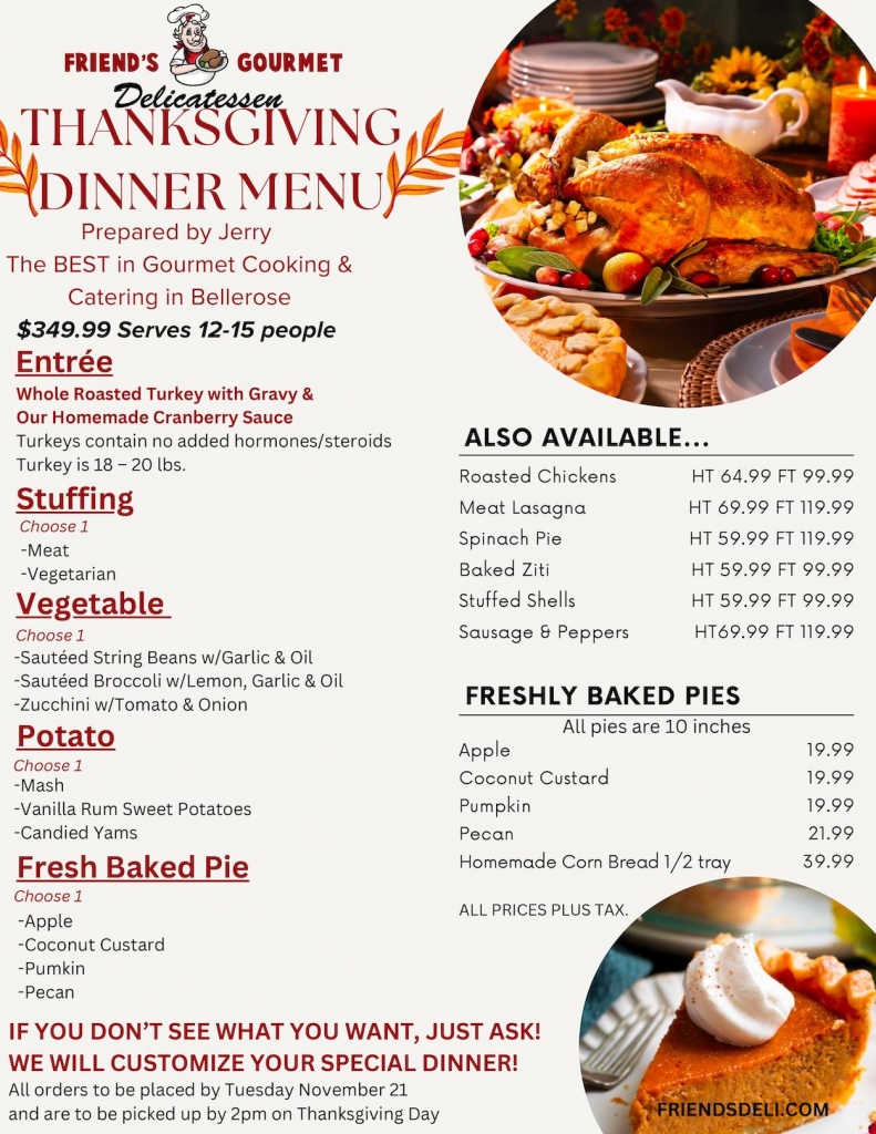 Thanksgiving Menu 2023 Thanksgiving Menu 2023