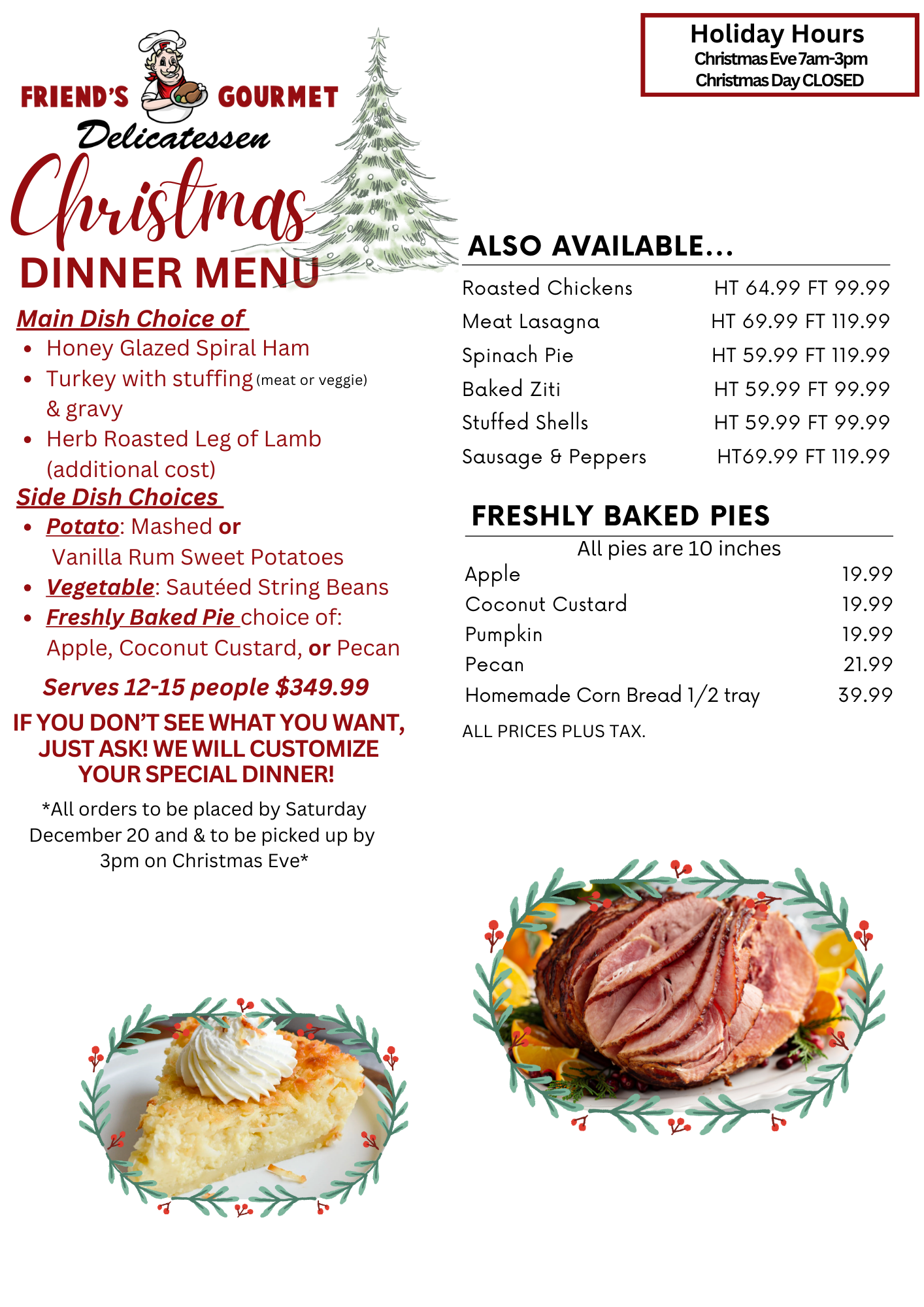 2025 xmas menu website